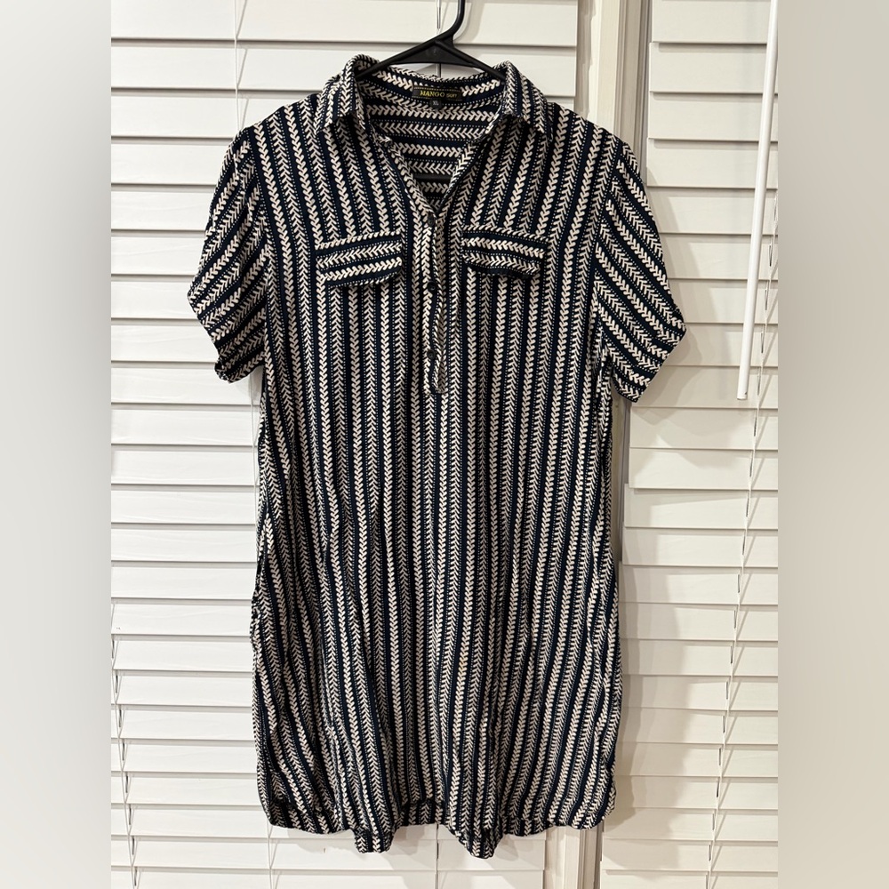 Mango Black & Cresm Striped Dress! Size Xl 🖤🤍 Best Offer Accepted!